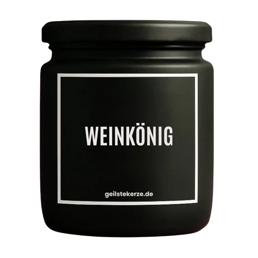 Vegane Bio-Kerze mit Spruch – WEINKÖNIG