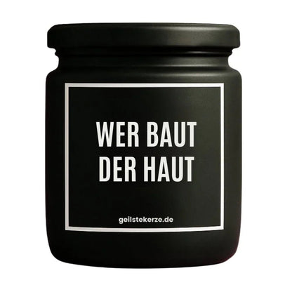 WER BAUT DER HAUT Duftkerze Detail – weißes Sojawachs, handgemacht
