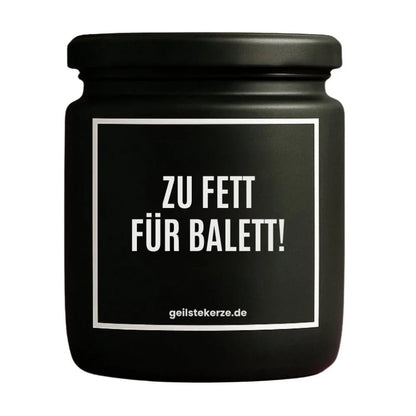 ZU FETT FÜR BALETT Duftkerze Detail – weißes Sojawachs, handgemacht